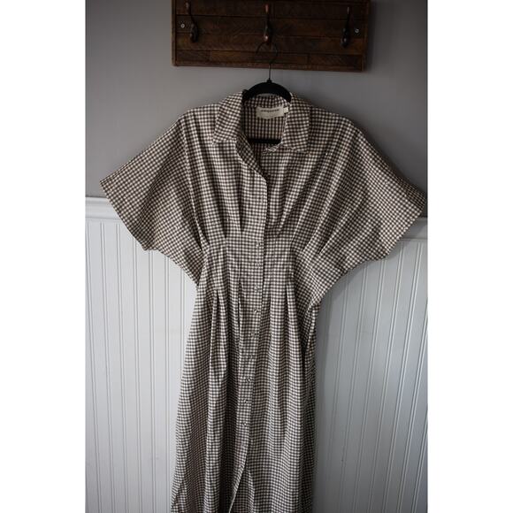 Anthropologie The Tobie Studded Shirt Dress by Exquise Large - Picture 3 of 5